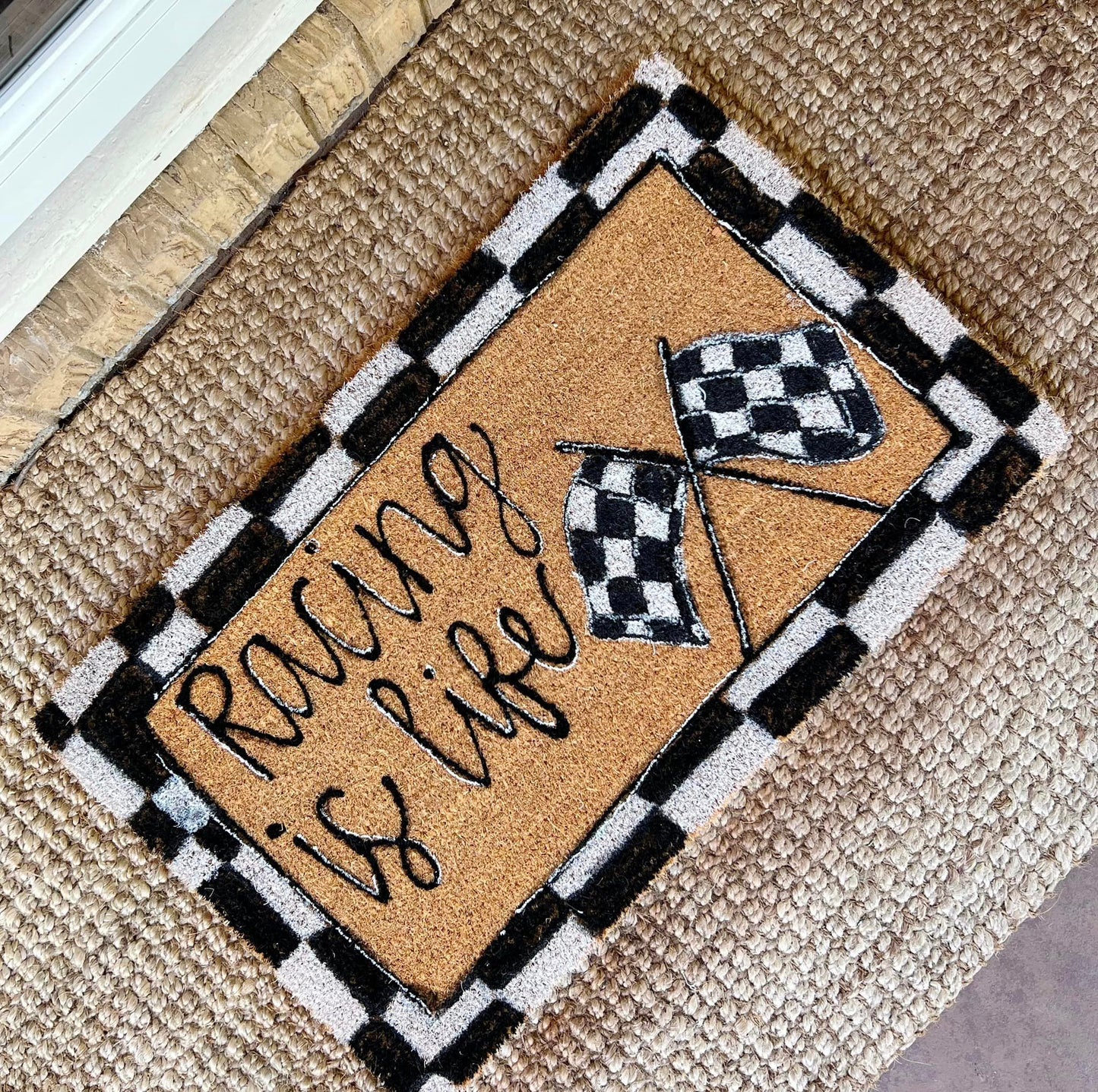 Checkered Racing Doormat