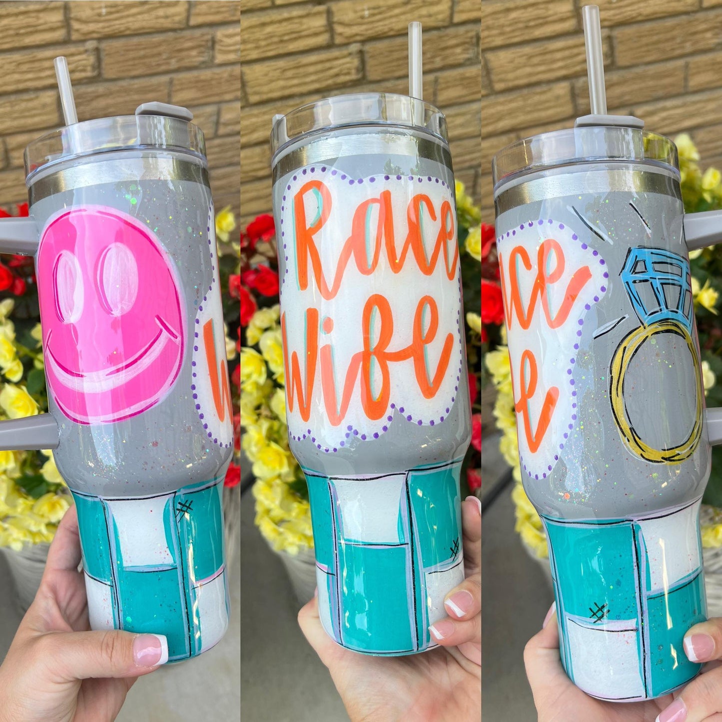 "Race Wife" Diamond Painted Cup