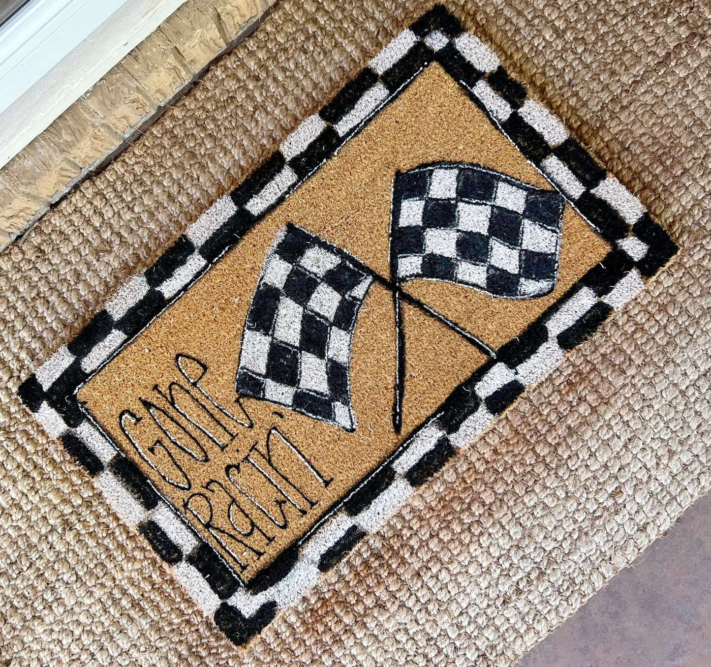 Checkered Racing Doormat