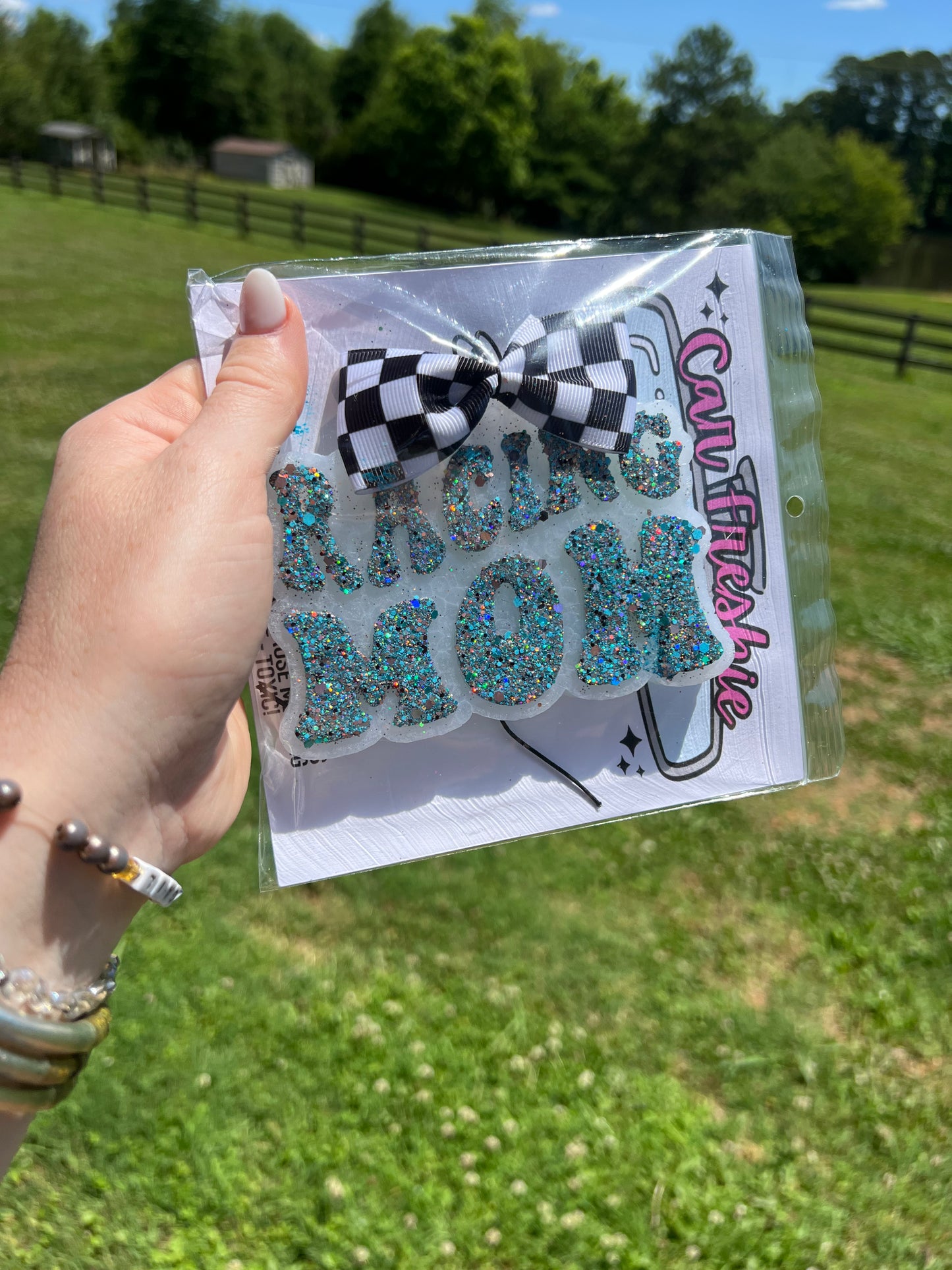 Racing Mom Checkered Freshie