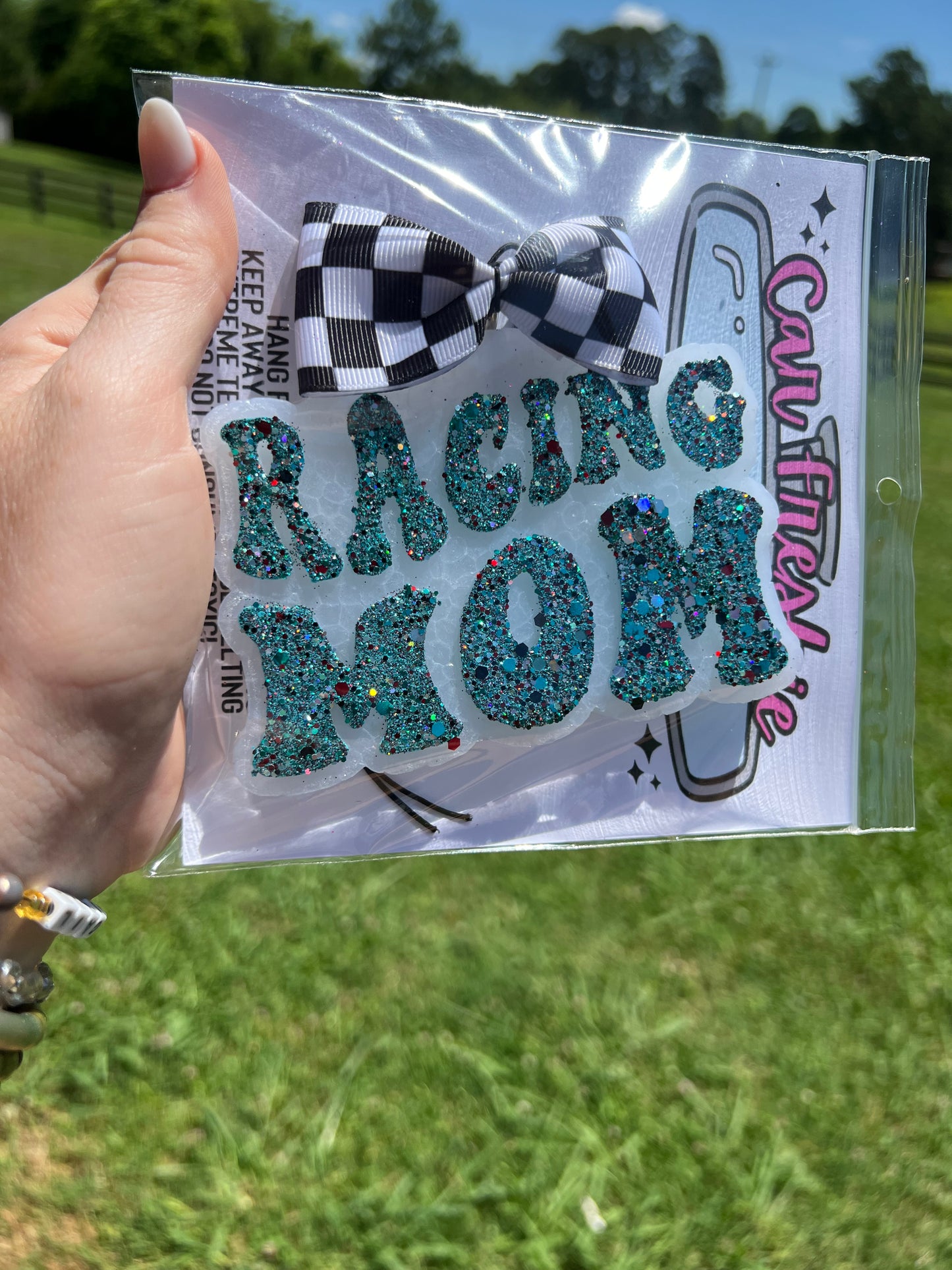 Racing Mom Checkered Freshie
