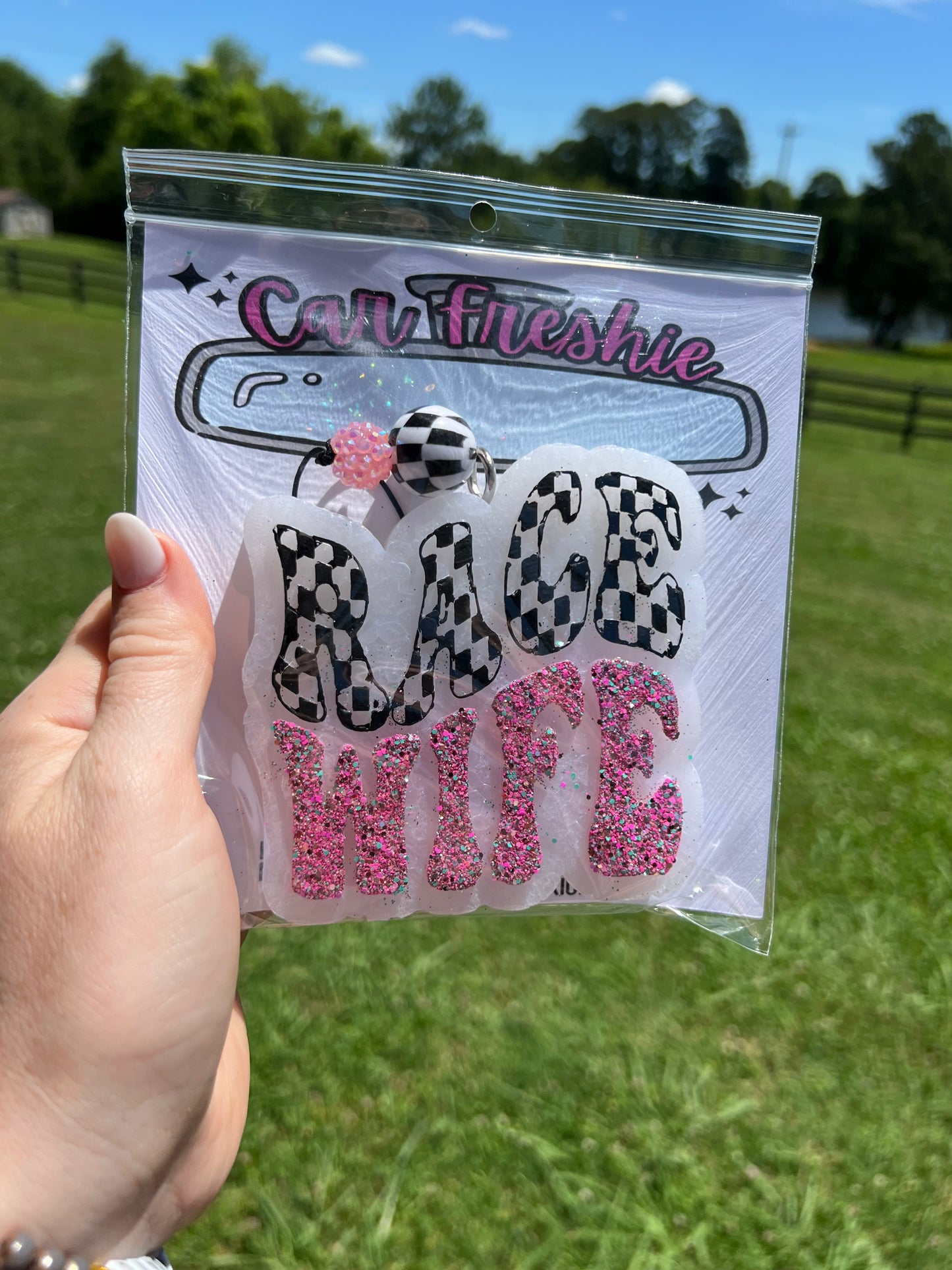 Race Wife Checkered Freshie