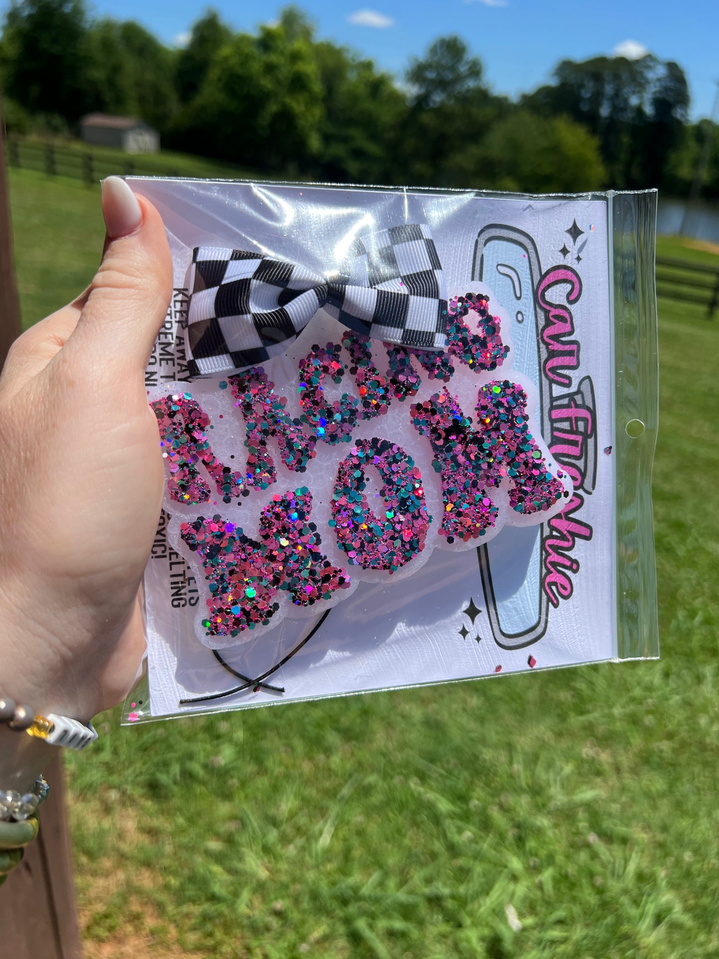 Racing Mom Checkered Freshie