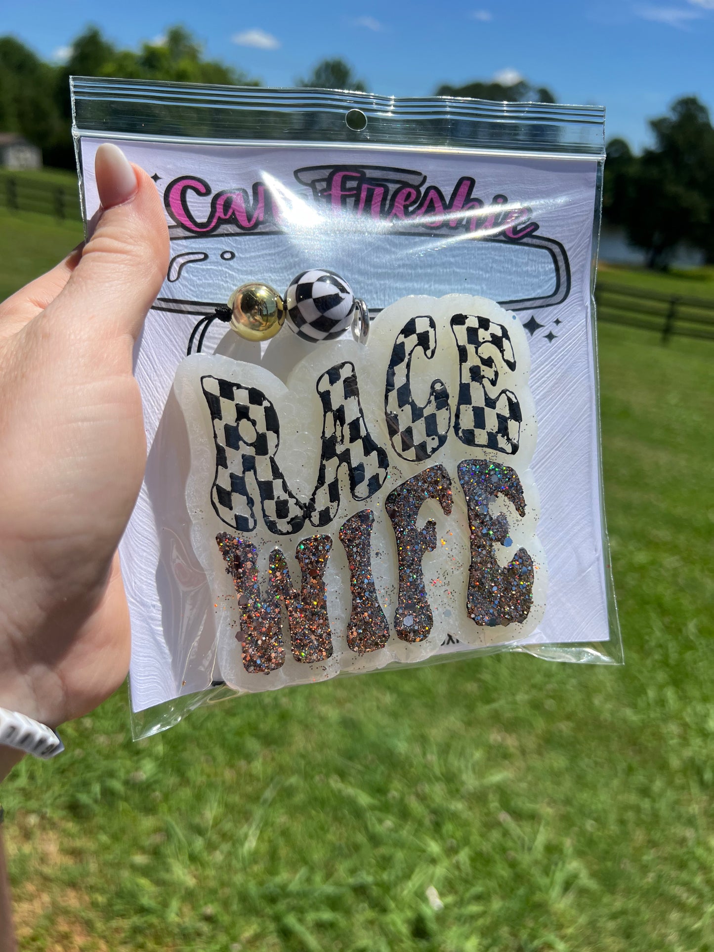 Race Wife Checkered Freshie