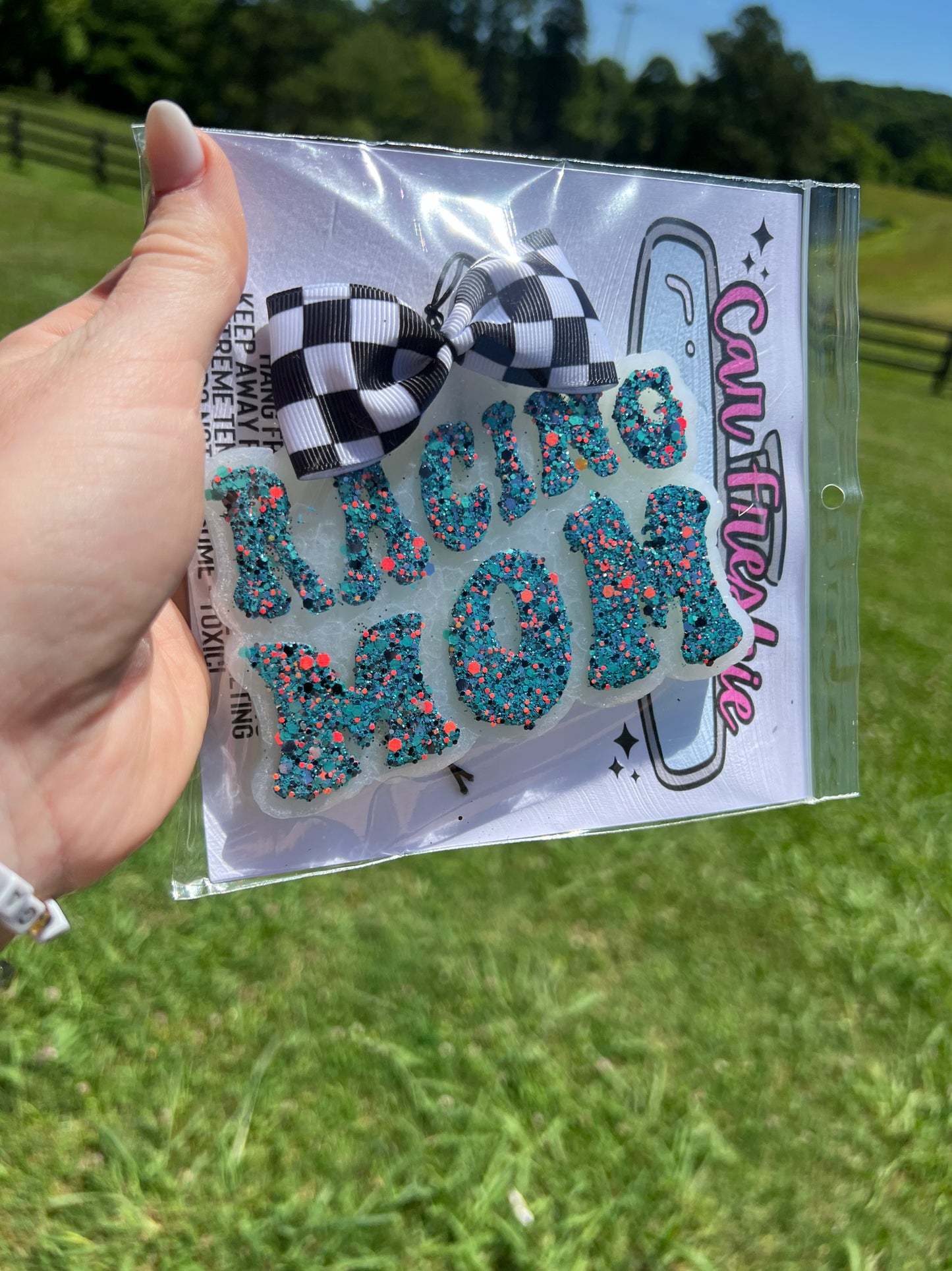 Racing Mom Checkered Freshie