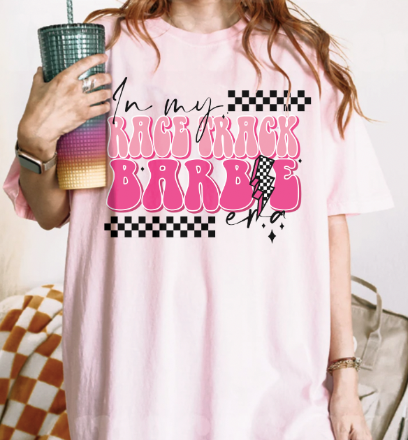 Race Track Barbie Era Pink T-Shirt
