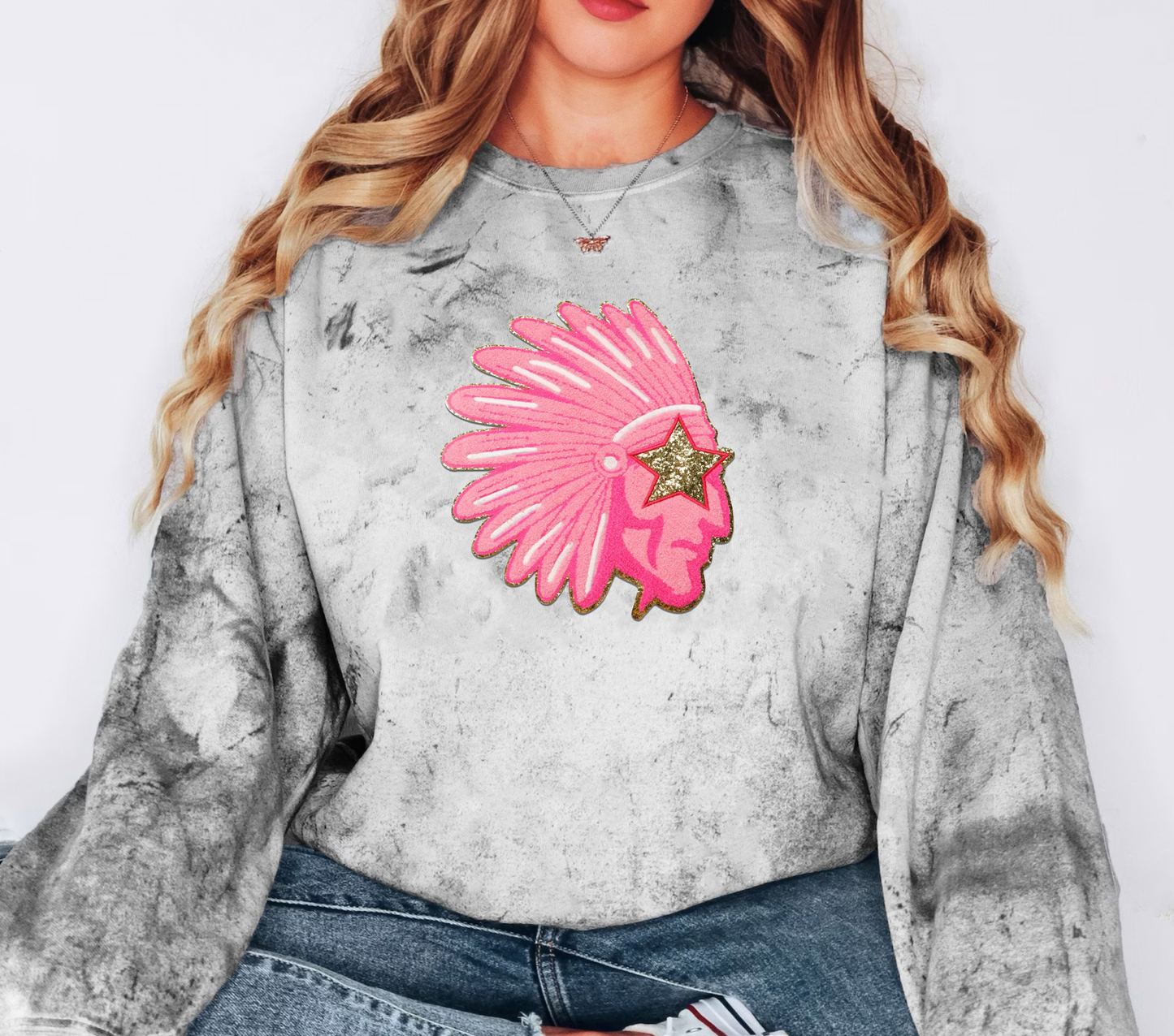 Indian Chenille Patch Comfort Colors Sweatshirt