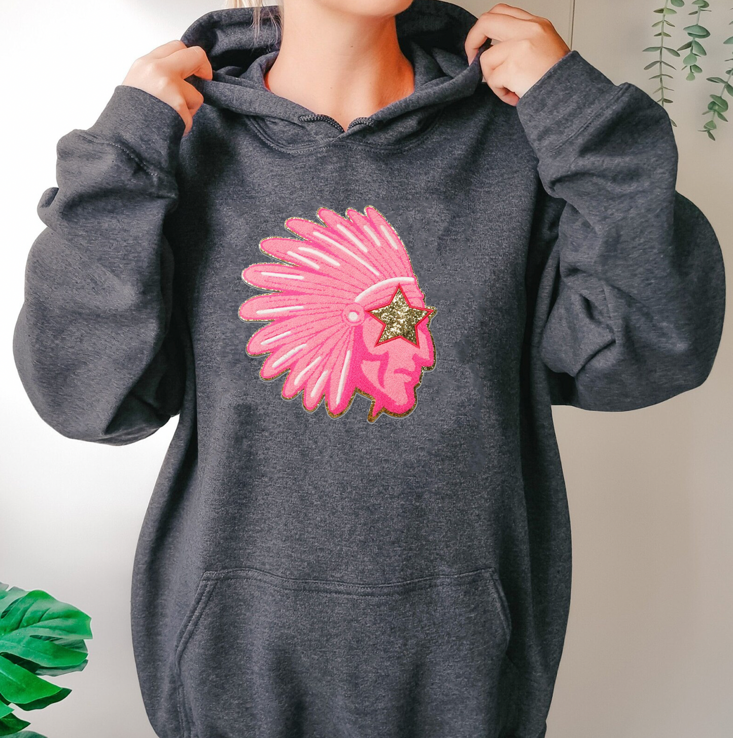 Indian Chenille Patch Heavy Blend Hoodie