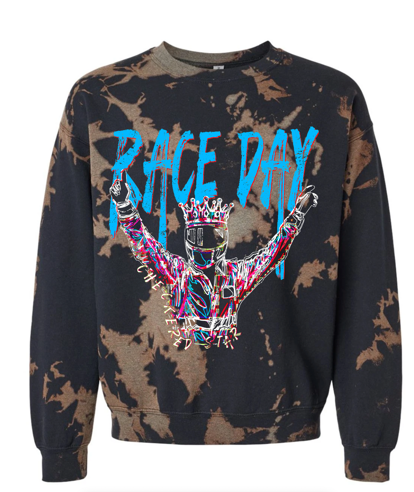 Neon Race Day Black Bleached Sweatshirt