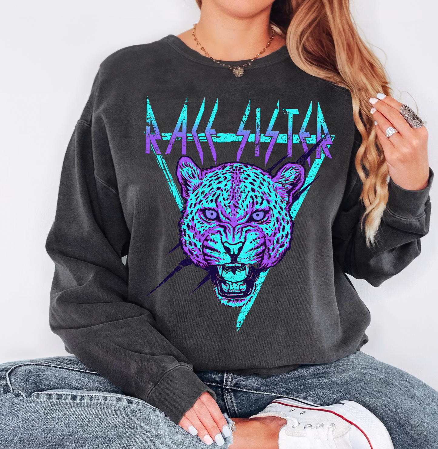 Race Sister Rocker Crewneck