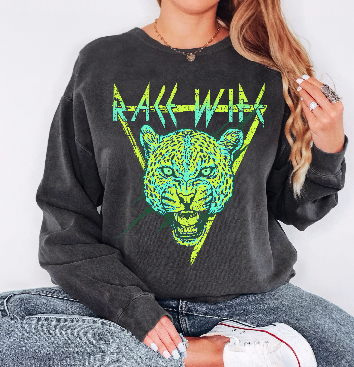 Race Wife Rocker Crewneck