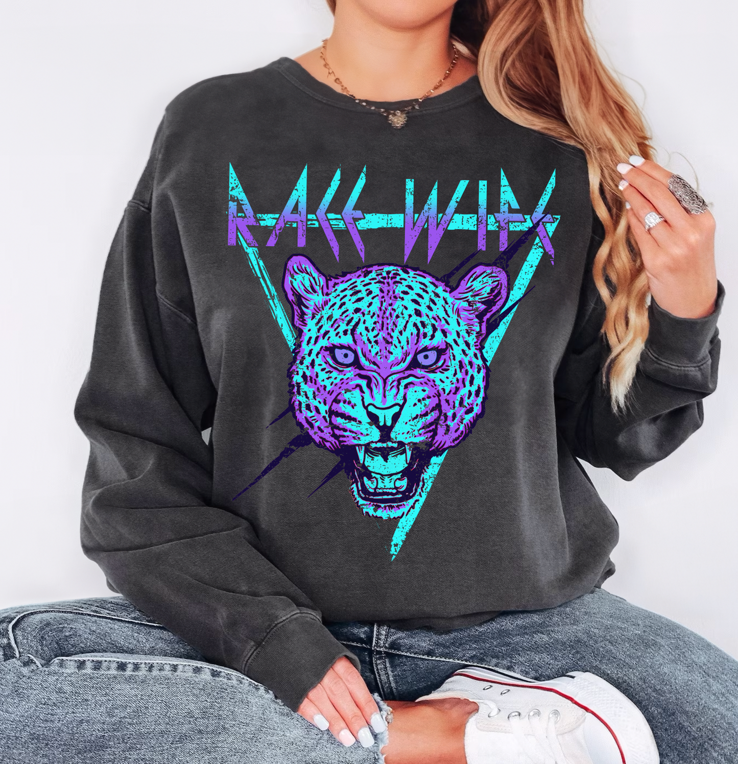 Race Wife Rocker Crewneck