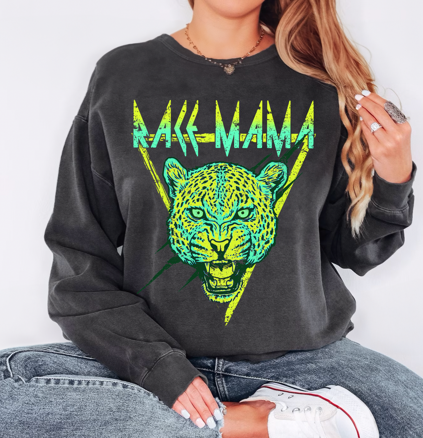 Race Mama Rocker Crewneck
