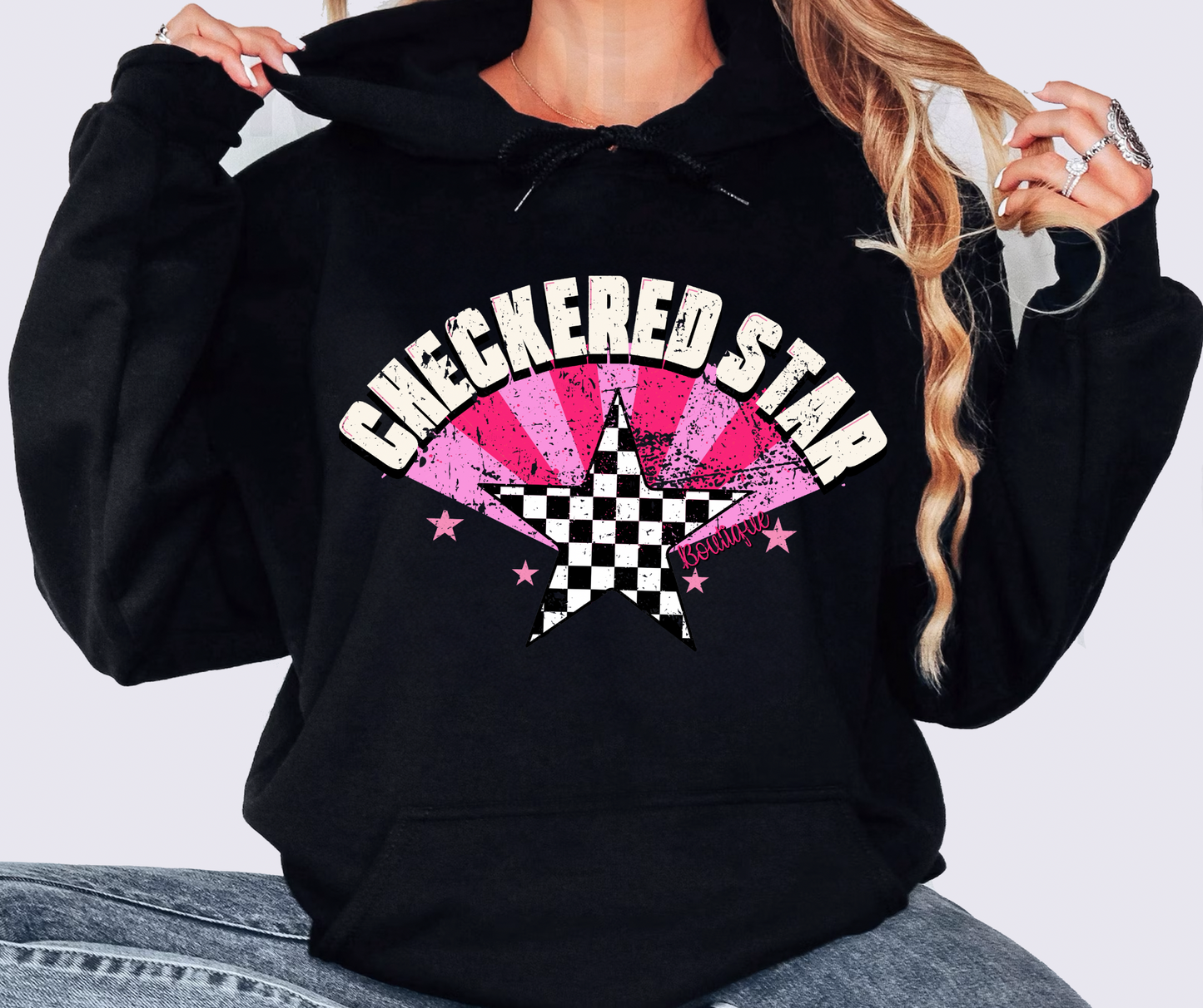 Checkered Star Logo Hoodie