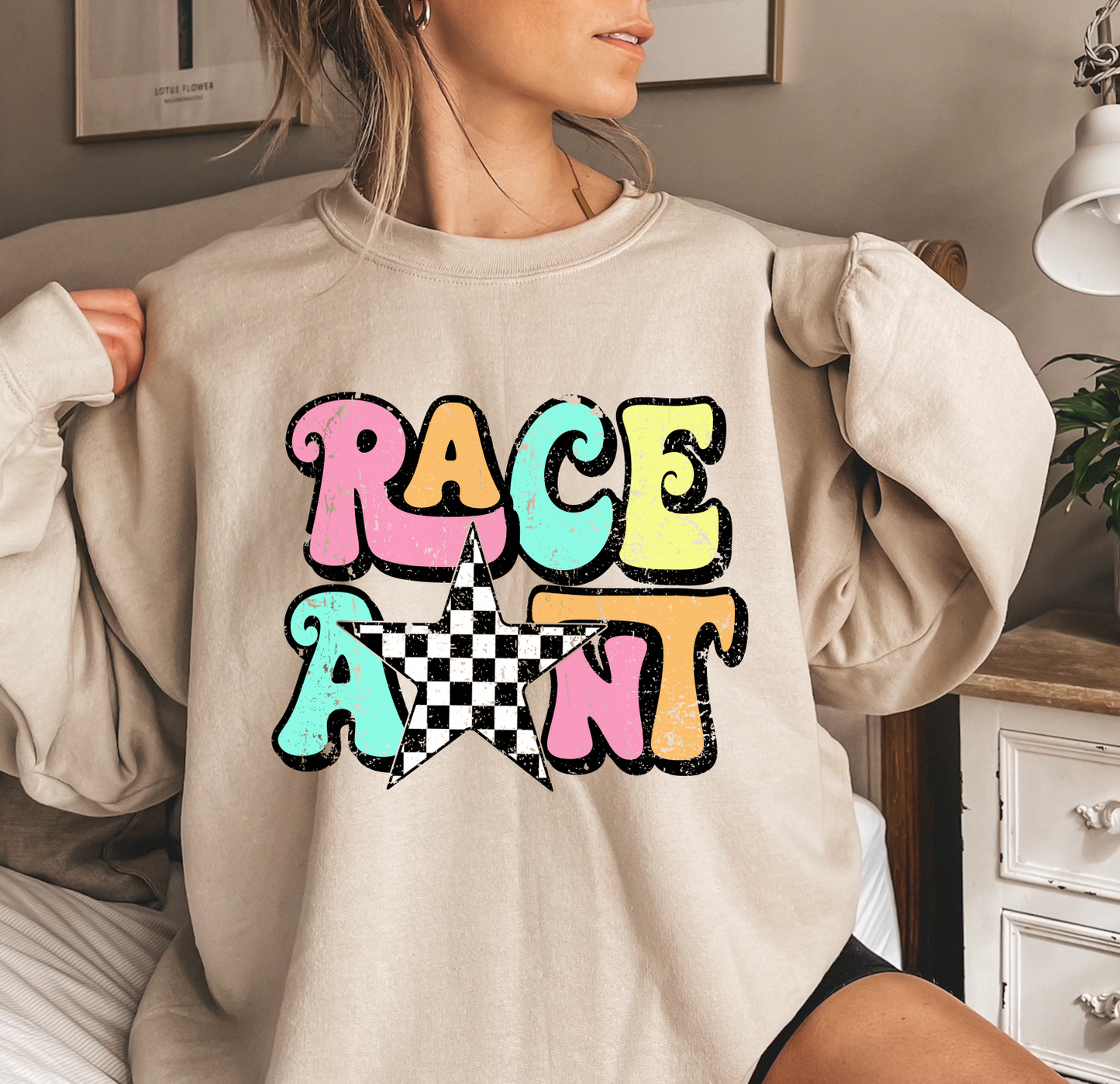 Race Aunt Bubble Crewneck