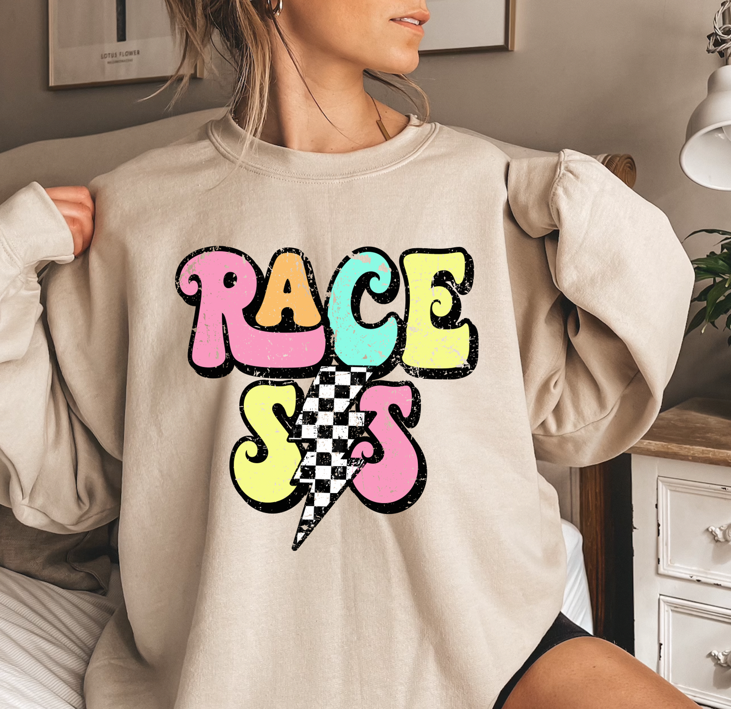 Race Sis Bubble Crewneck