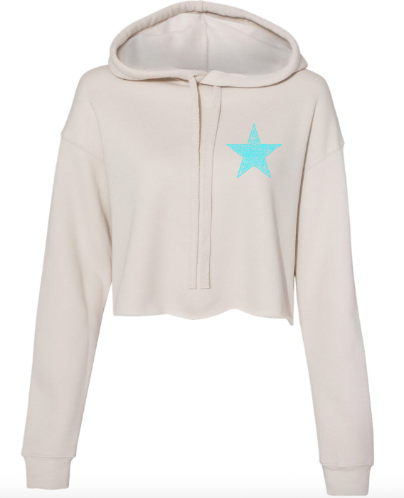 "Forever Chasing Checkereds" Tan Crop Hoodie