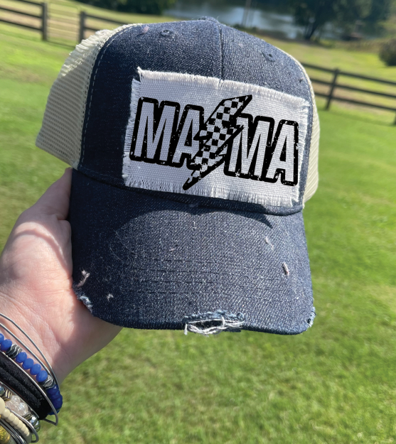Mama Checkered Bolt Hat