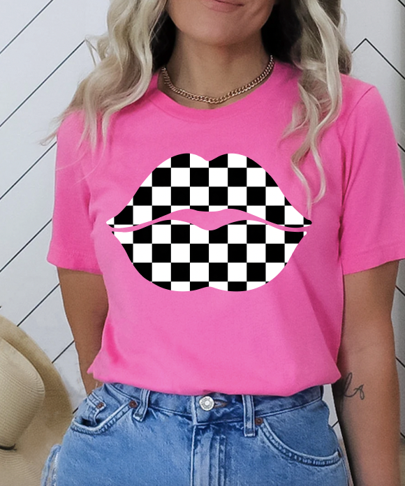 Checkered Lips T-Shirt