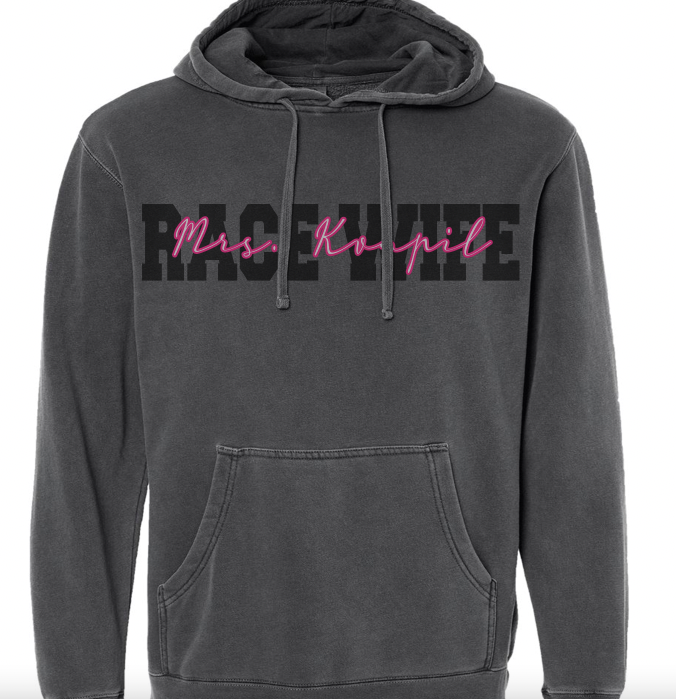 *PERSONALIZED* Pigment Dyed Race Hoodie