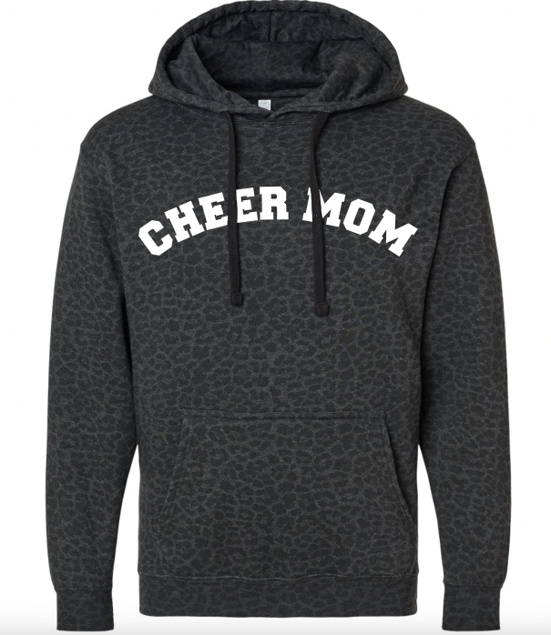 Cheer Mom Black Leopard Hoodie