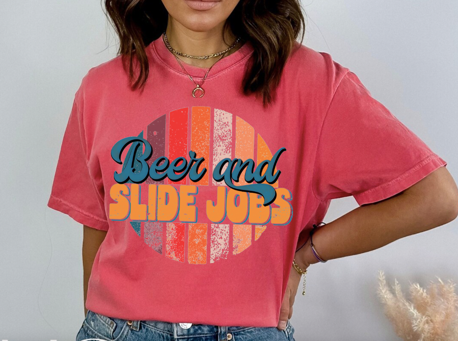 "Beer and Slidejobs" T-Shirt Watermelon