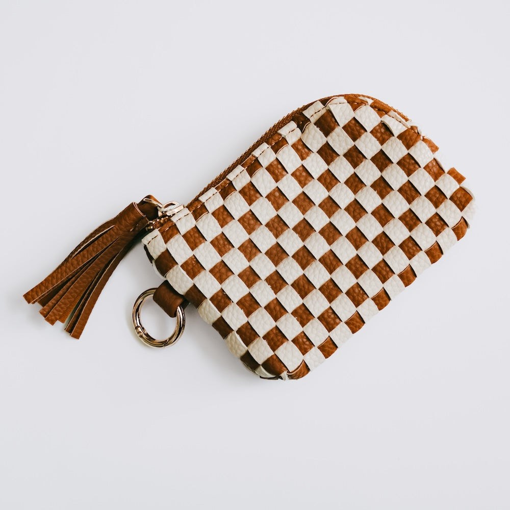 Woven Checkered Keychain Wallet Checkered Star Boutique