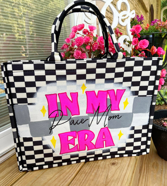Painted Tote "In my race wife/mom era"
