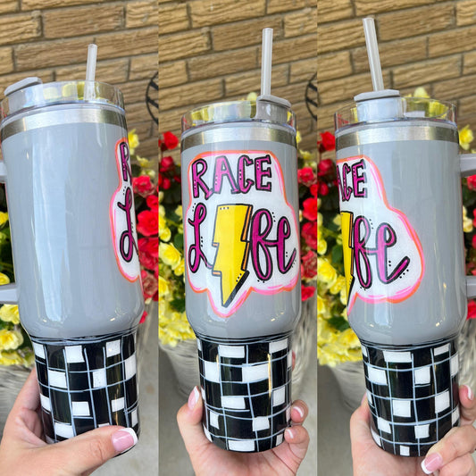 "Race Life" Painted Cup