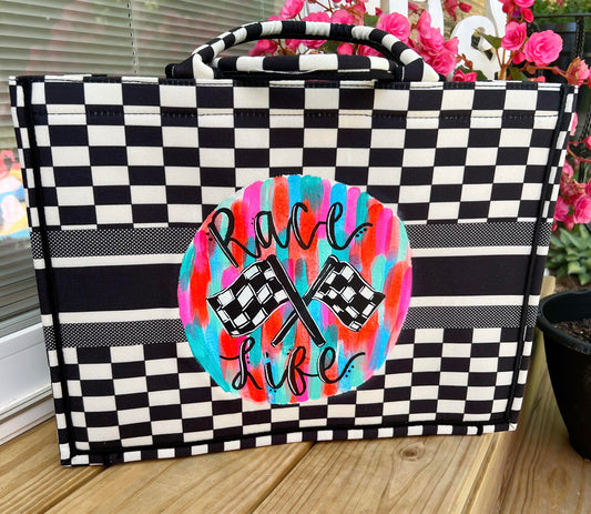 Painted Tote "Race Life"