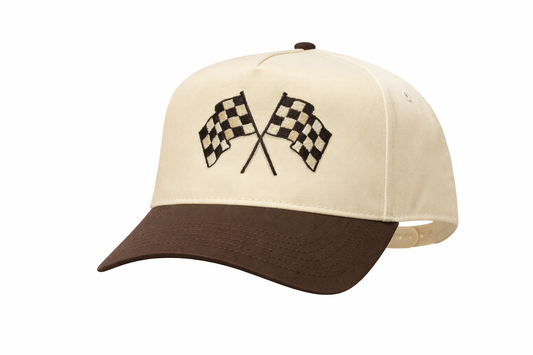 Checkered Flag Brown/Tan Hat