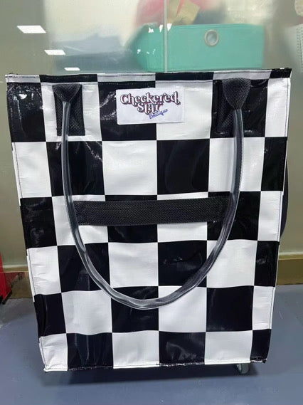 Checkered Star Rolling Tote – Checkered Edition (Preorder)