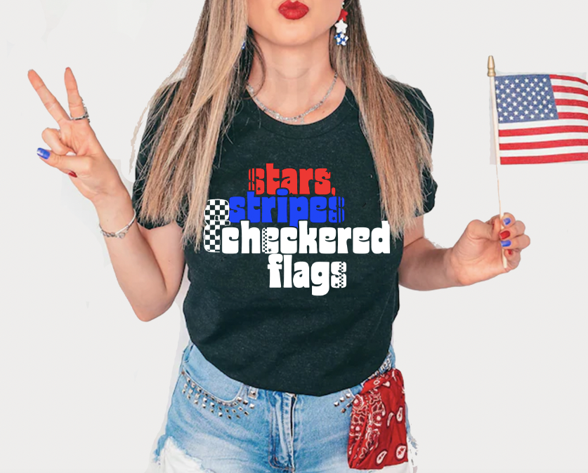 Stars, Stripes, & Checkered Flags T-Shirt