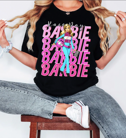 Race Day Barbie Pink T-Shirt