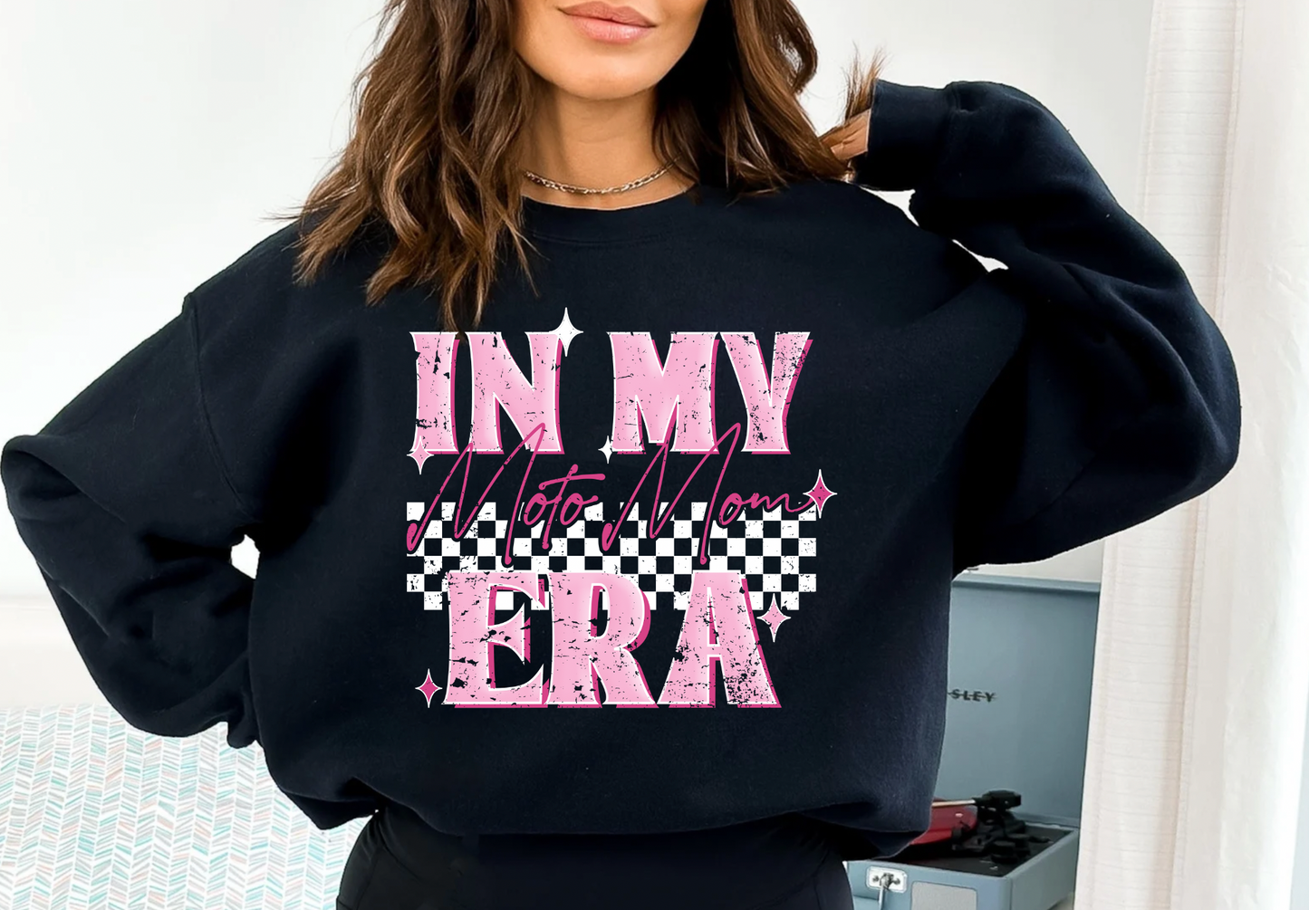 In my Moto Mom Era Sweatshirt