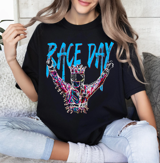 Neon Race Day Black T-Shirt