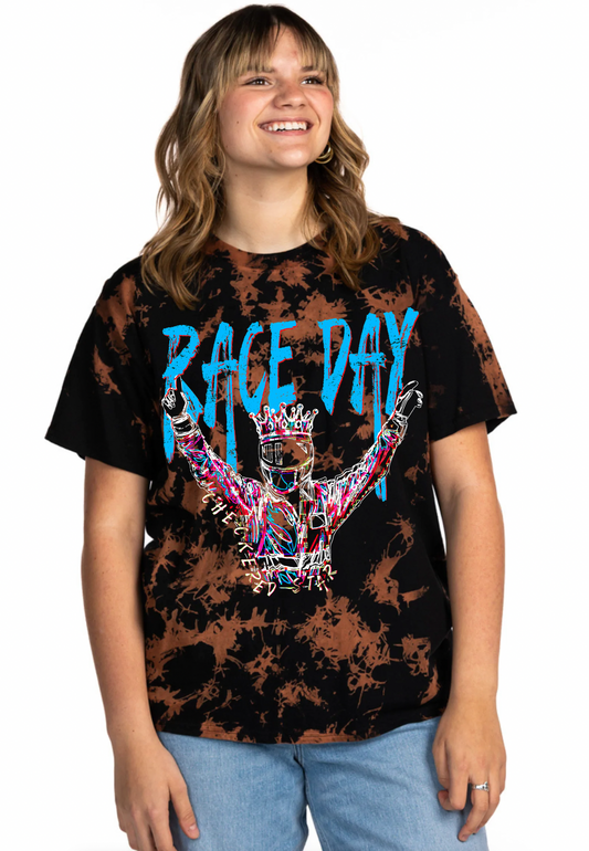 Neon Race Day Black Bleach T-Shirt