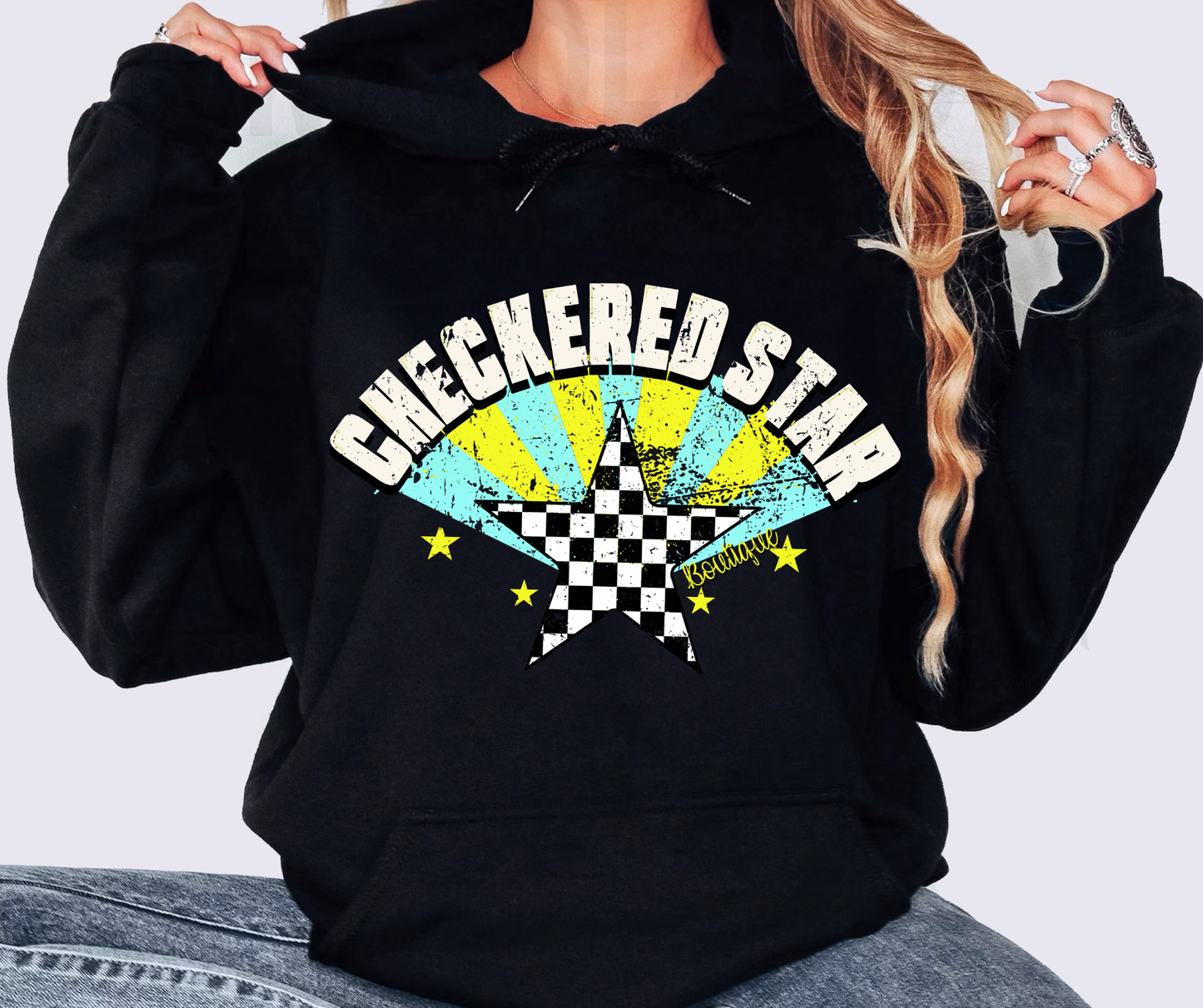 Checkered Star Logo Hoodie