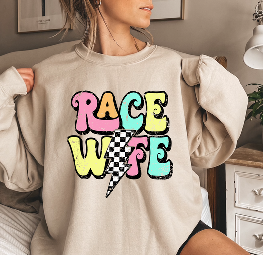 Race Wife Bubble Crewneck