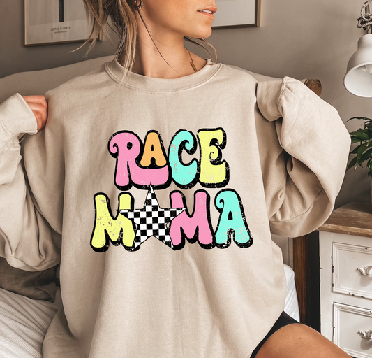 Race Mama Bubble Crewneck