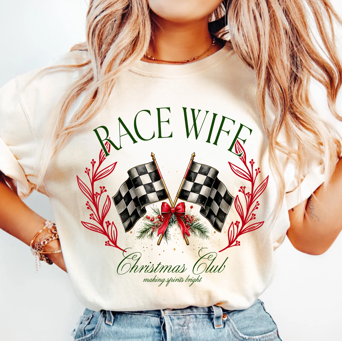 Race Wife Christmas Club T-Shirt