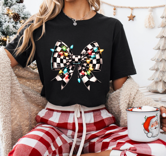 In The Spirit Checkered Bow T-Shirt