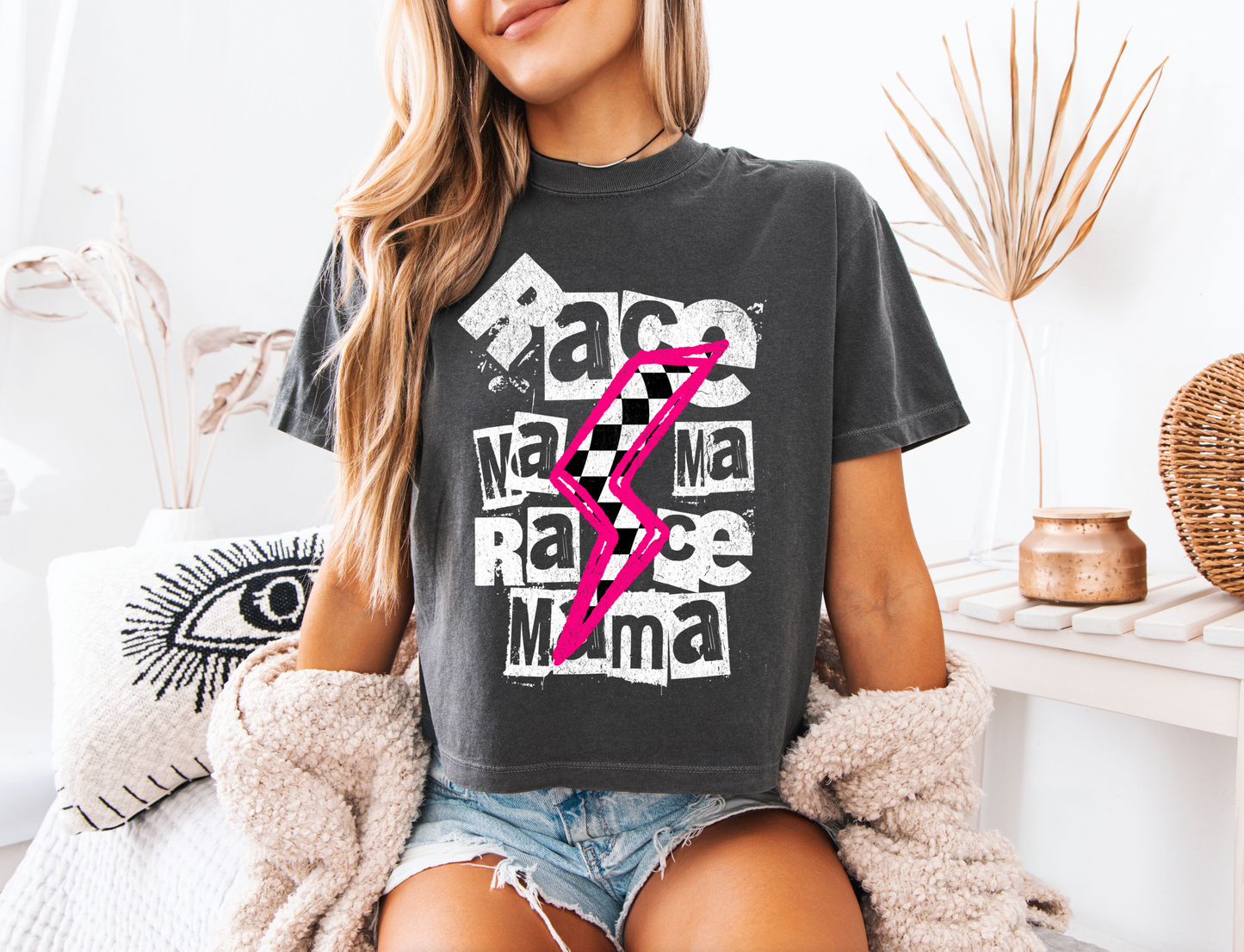 Race Mama Bolt Crop T-Shirt