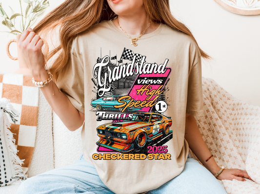 "Grandstand Views High speed Thrills" T-Shirt