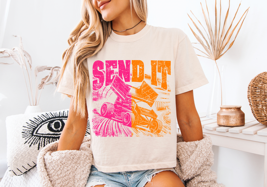 "Send it" Crop T-shirt