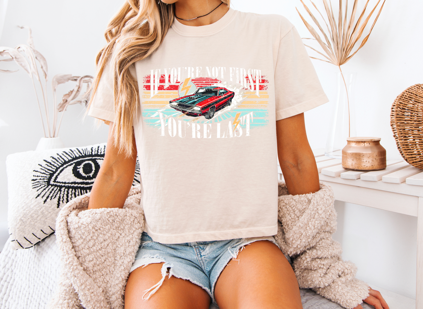 "If You're not first, You're last" Crop T-shirt