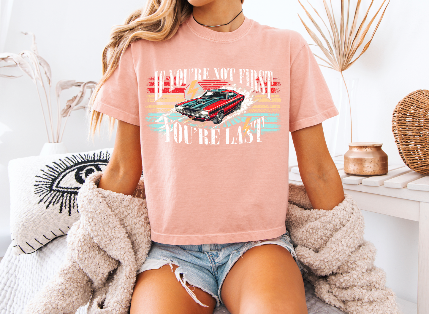 "If You're not first, You're last" Crop T-shirt