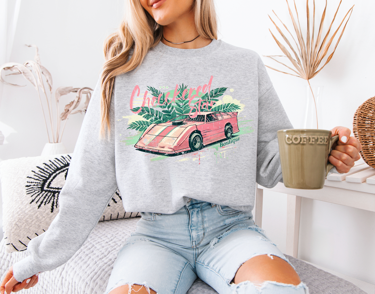 Checkered Star Retro Late Model Sweatshirt