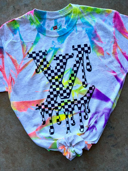 "LV" Inspired Drip neon T-shirt