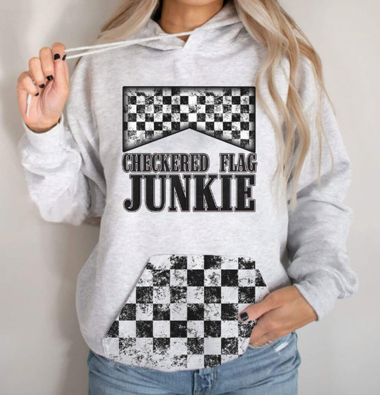 "Checkered Flag Junkie" Hoodie